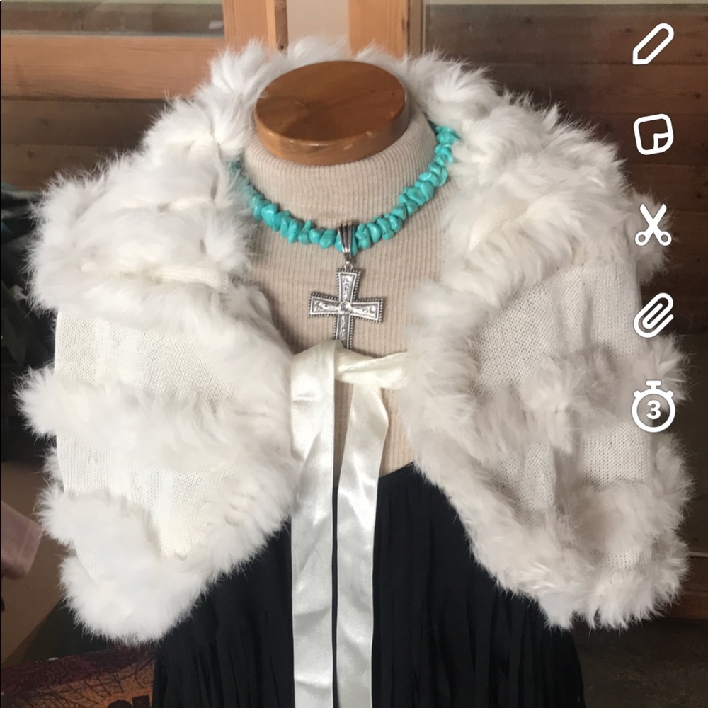 Bebe real fur one size